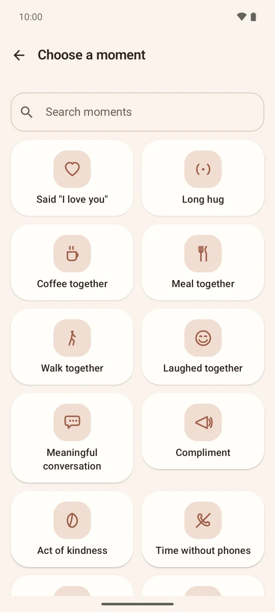 EverUsTogether activity picker with meaningful moments for couples