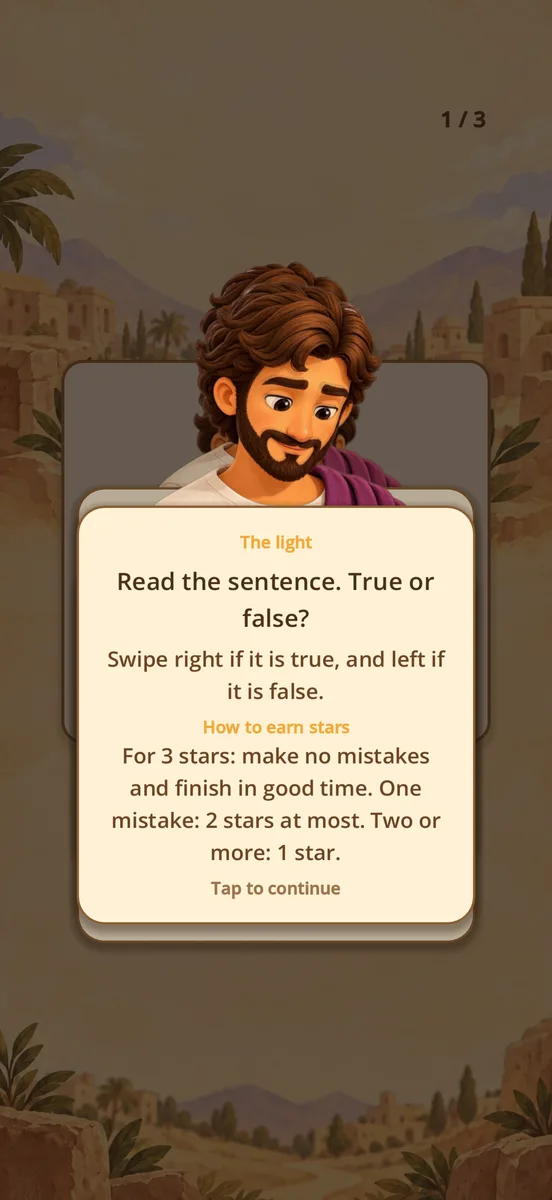 Bible Study true or false question about a Bible story
